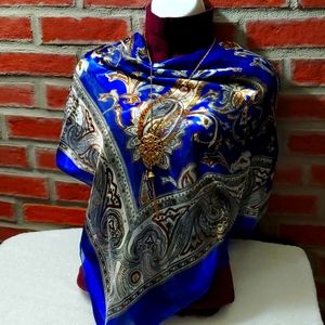 Ladies Sheer, Silk Style Scarf w/Paisley Print- $12 - NWT.